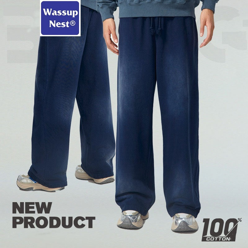 Straight Basic Washed Heavyweight Sprayed Sweatpants WN213WKL-10