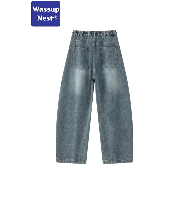 Retro Washed Old Craft Oversize Scimitar-silhouette Jeans WN225HOTRULES