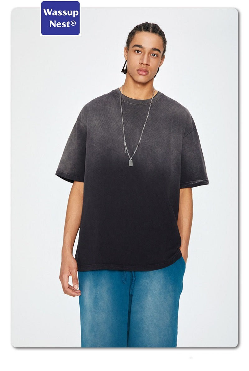 Oversize Heavyweight Washed Tie-Dye Cotton T-shirt WM204 WN002BLNCGX17