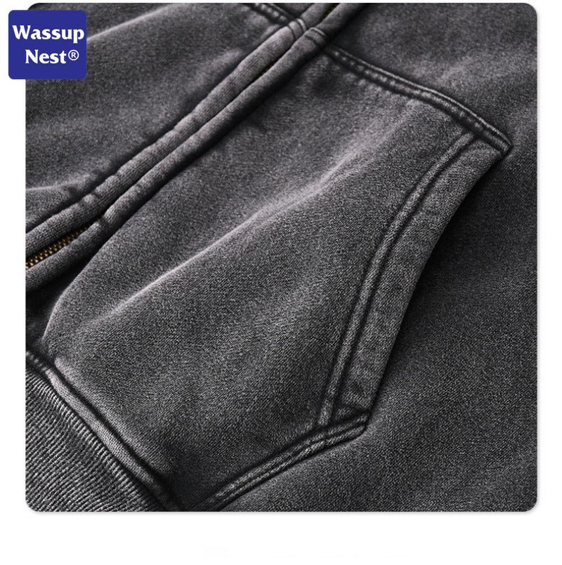 Vintage Washed Double Head Zip Hoodie WN105XJKFLMW-03