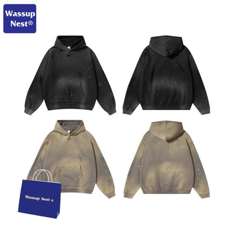 Washed splashed hoodies WN103BK23819