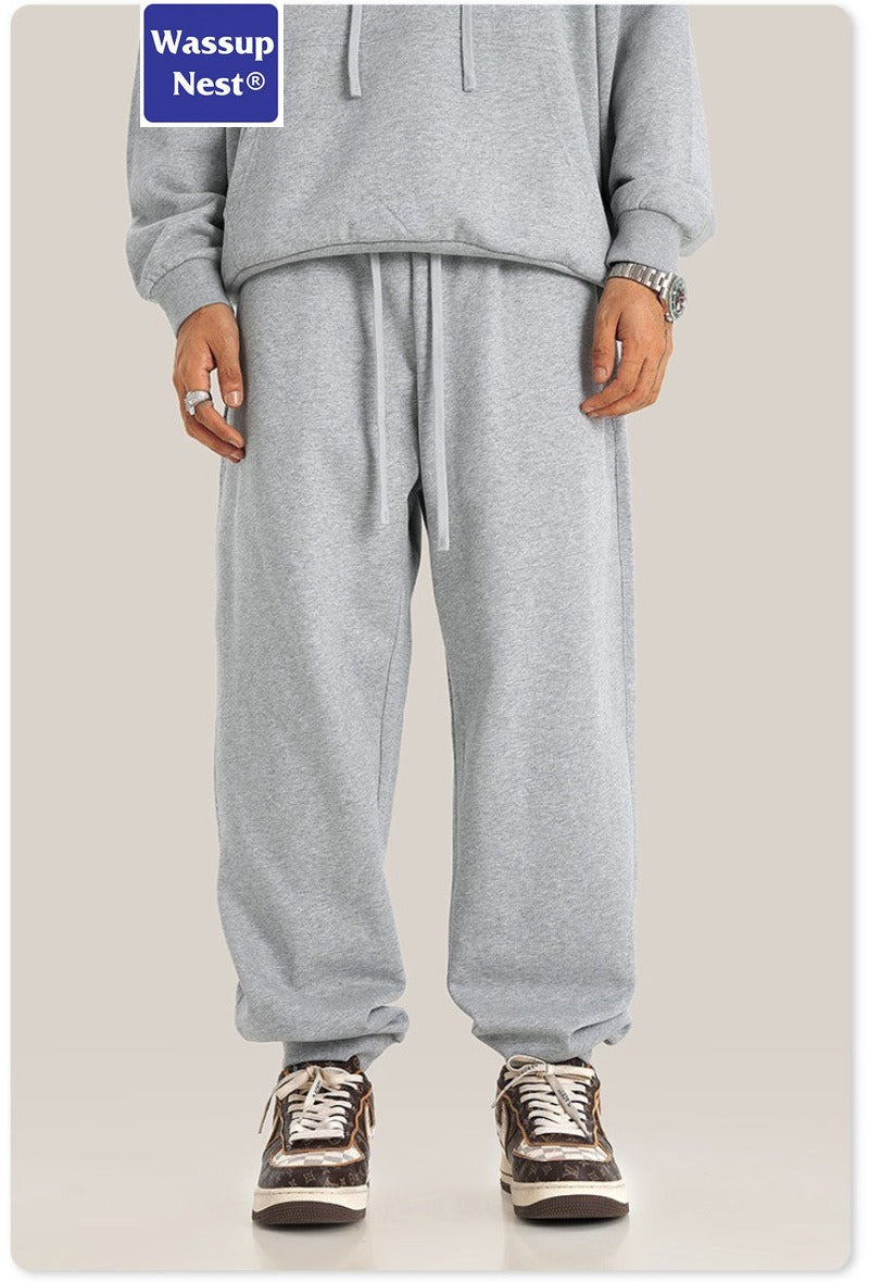 Scuba Knit Solid Color Drawstring Legs Sweatpants WN217BE24127