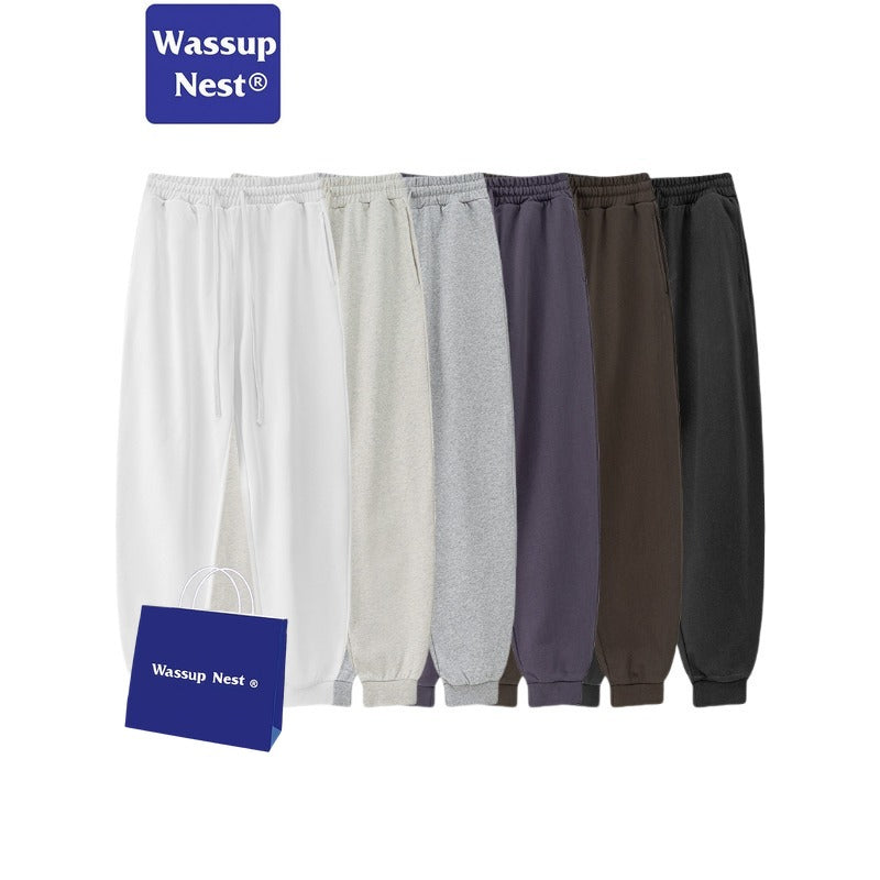 Scuba Knit Solid Color Drawstring Legs Sweatpants WN217BE24127