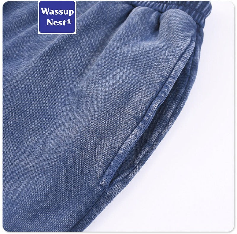 Loose Washed Straight Aged Fried Snowflake Heavyweight Sweatpants WN214WKL-09