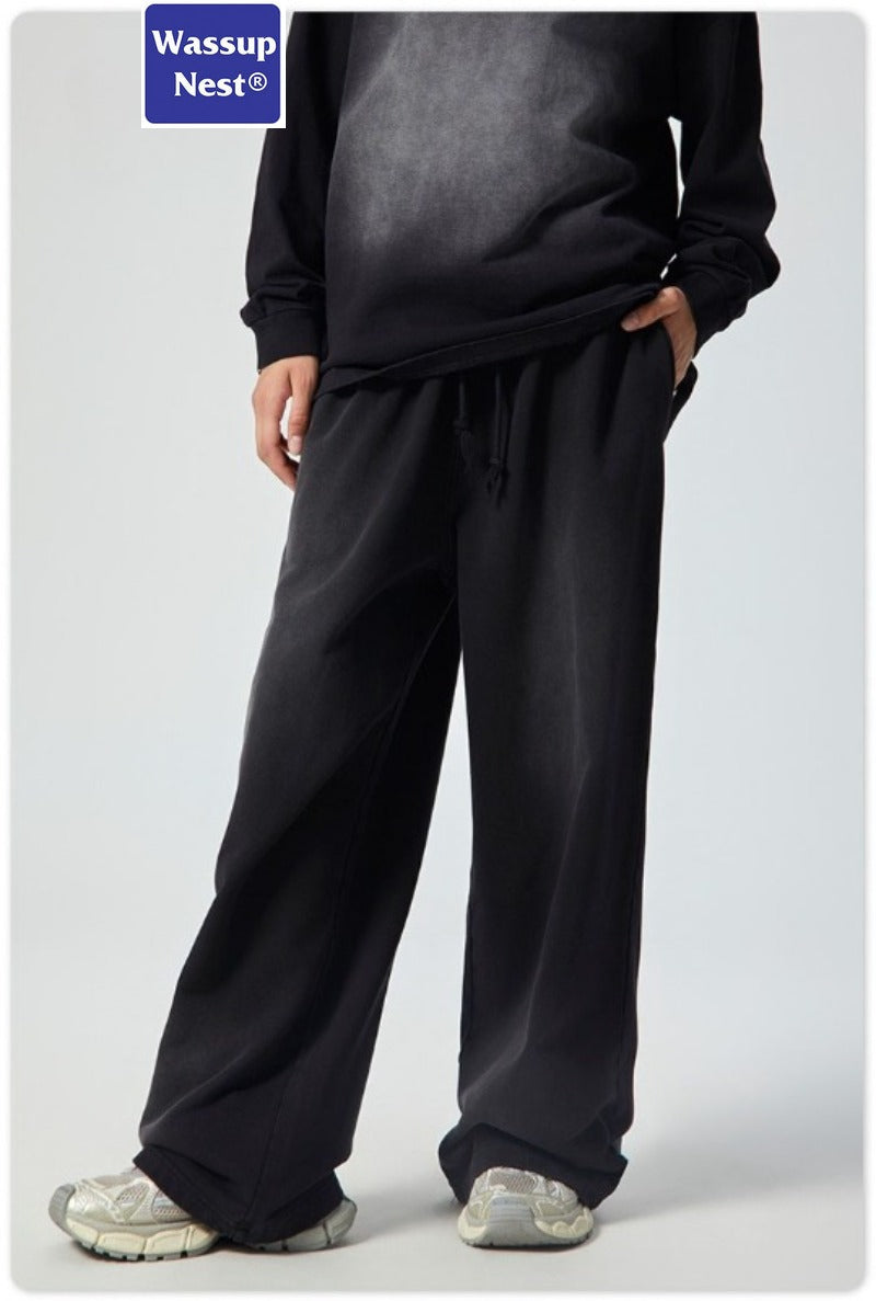 Straight Basic Washed Heavyweight Sprayed Sweatpants WN213WKL-10