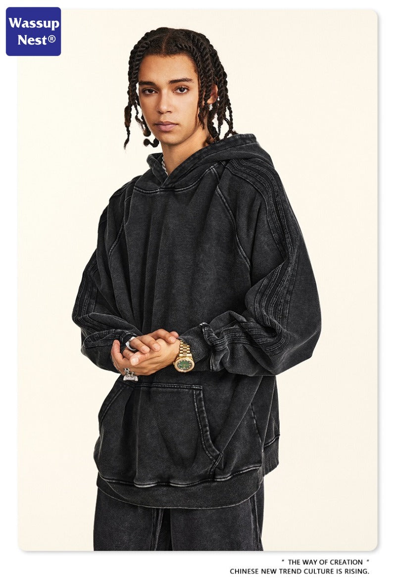 Washed Basic Sport Streaks Hoodie WN110BEW2432K3109