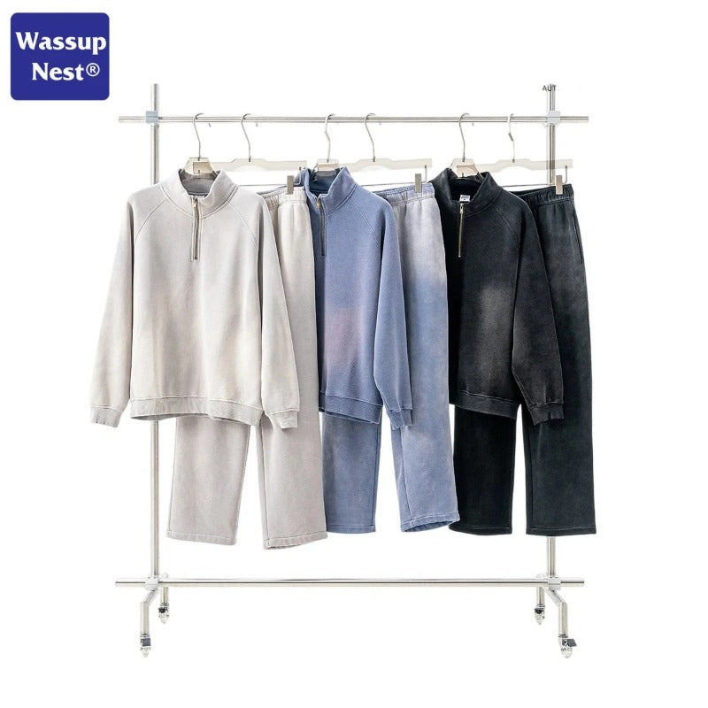 Cleanfit Monkey Washed Half-zip Hoodie Set WN109BEW30K29