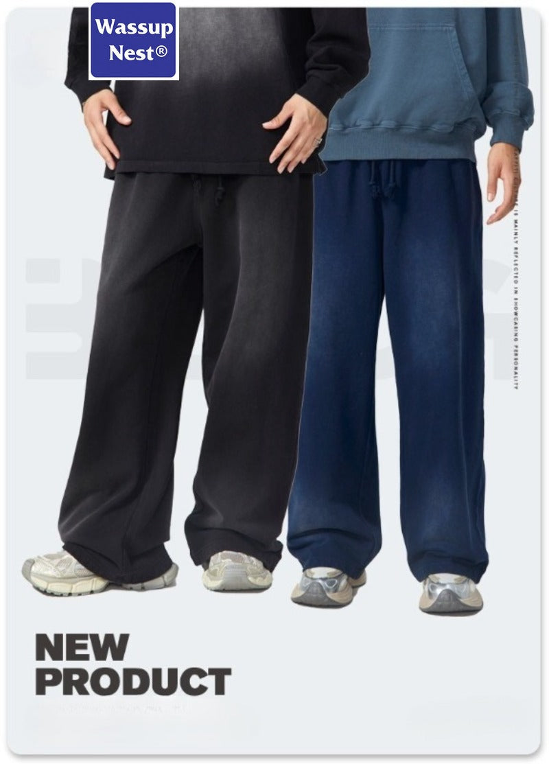 Straight Basic Washed Heavyweight Sprayed Sweatpants WN213WKL-10