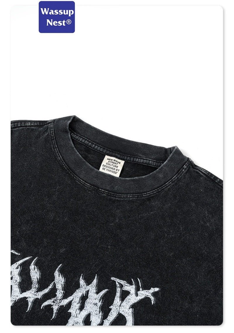 Loose Hand Painted Dirtyfit Graffiti Washed Long Sleeve T-shirt WN005BE5704