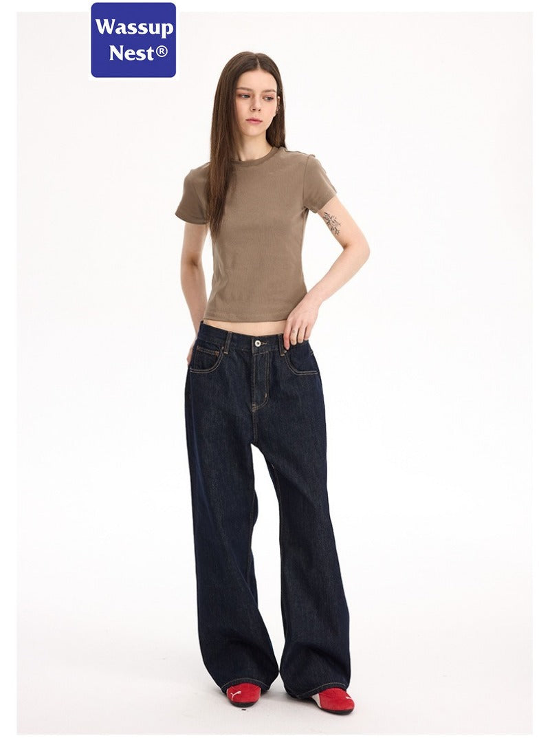 13OZ Navy Original Cow Loose Straight Cleanfit Jeans WN221UNFKZ9689