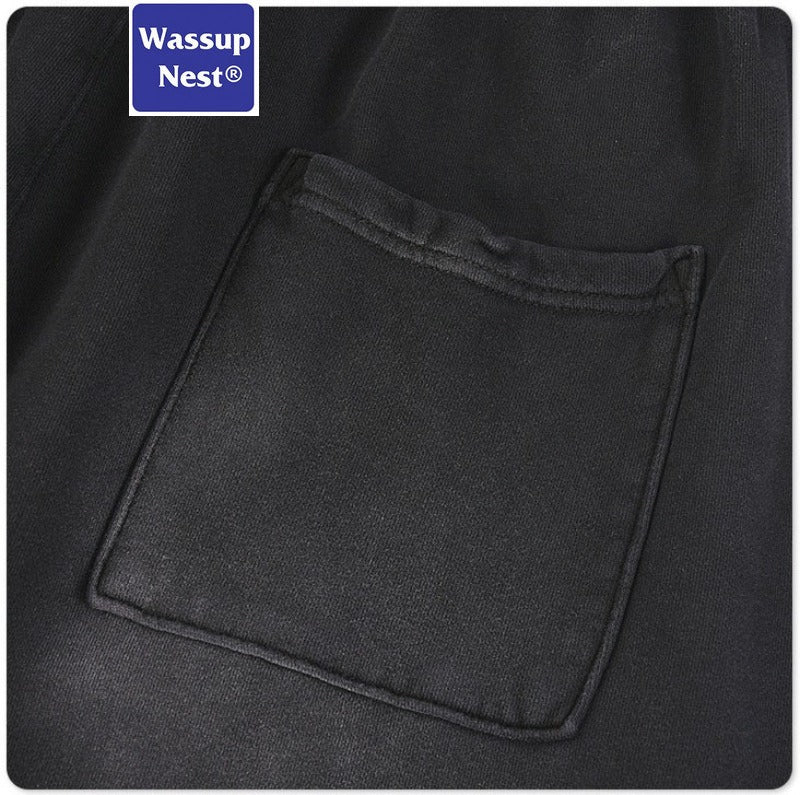 Straight Basic Washed Heavyweight Sprayed Sweatpants WN213WKL-10