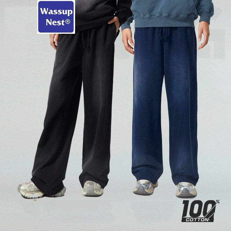 Straight Basic Washed Heavyweight Sprayed Sweatpants WN213WKL-10