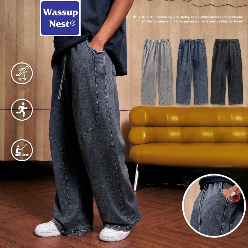 Vintage Washed Straight Denim Sweatpants WN206BE3278