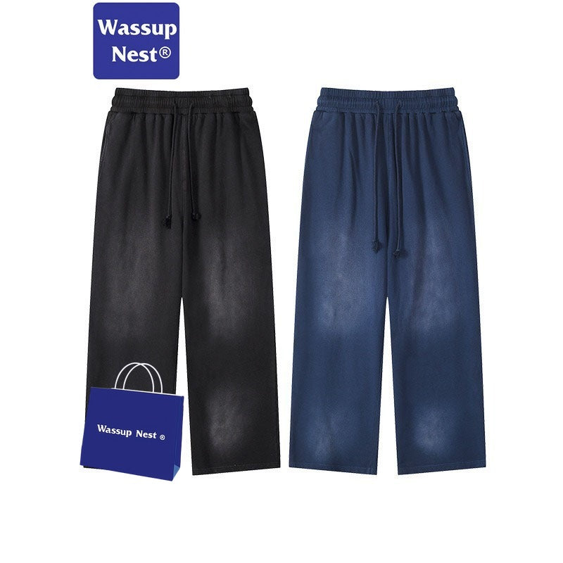 Straight Basic Washed Heavyweight Sprayed Sweatpants WN213WKL-10