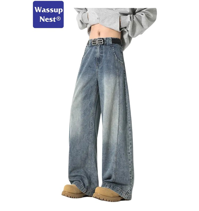 Retro Washed Old Craft Oversize Scimitar-silhouette Jeans WN225HOTRULES
