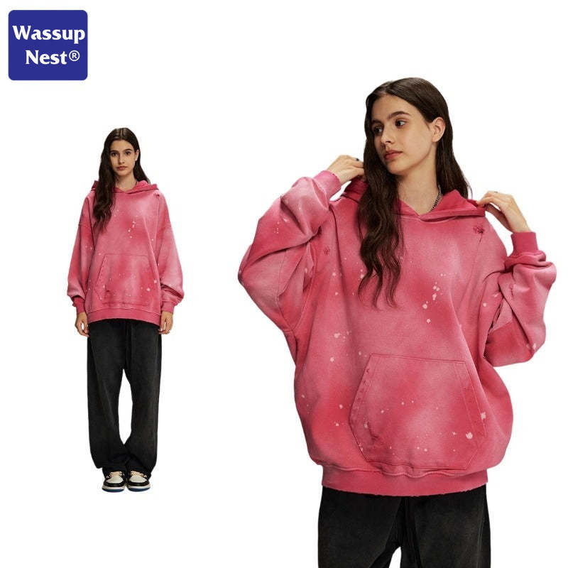 Washed Splattered Ink Ragged Vintage Hoodie WN104ARTIE2532