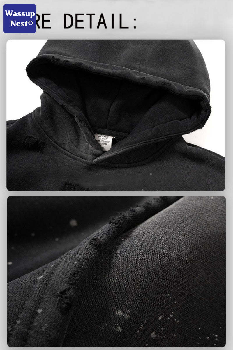 Washed splashed hoodies WN103BK23819