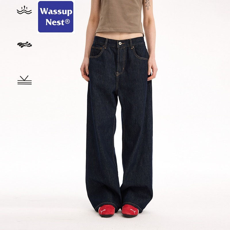 13OZ Navy Original Cow Loose Straight Cleanfit Jeans WN221UNFKZ9689