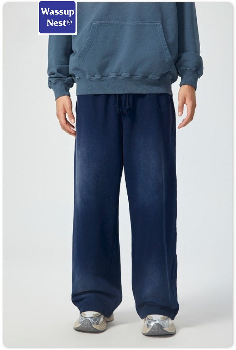 Straight Basic Washed Heavyweight Sprayed Sweatpants WN213WKL-10