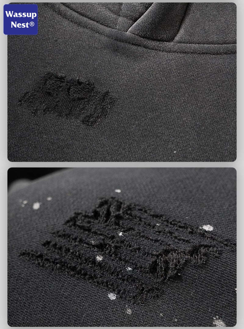 Washed splashed hoodies WN103BK23819