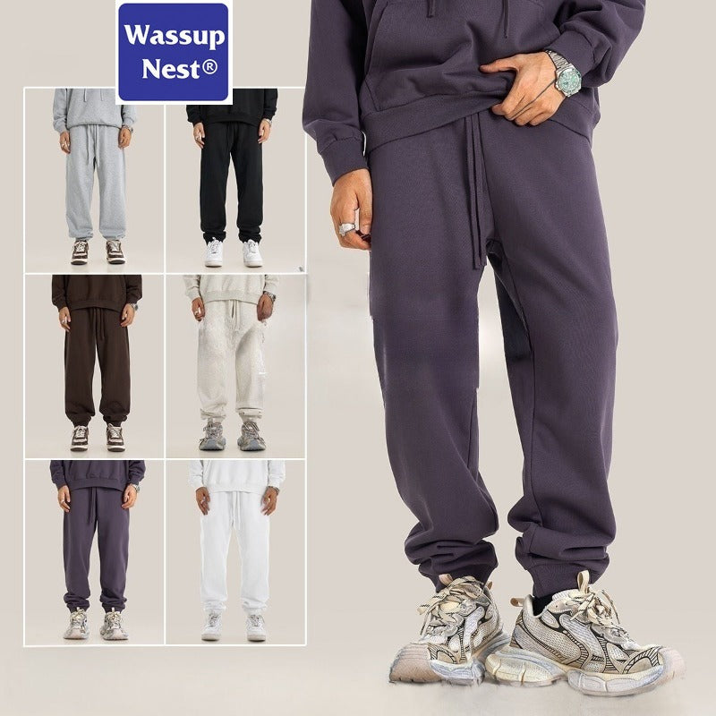 Scuba Knit Solid Color Drawstring Legs Sweatpants WN217BE24127