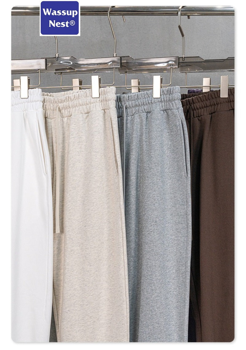 Scuba Knit Solid Color Drawstring Legs Sweatpants WN217BE24127