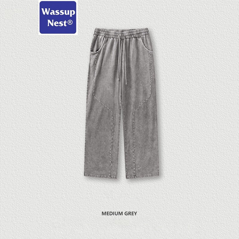 Vintage Washed Straight Denim Sweatpants WN206BE3278