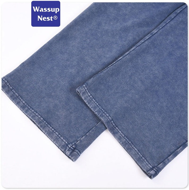 Loose Washed Straight Aged Fried Snowflake Heavyweight Sweatpants WN214WKL-09