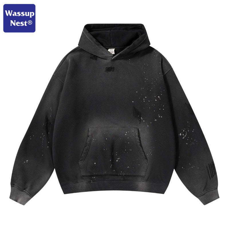 Washed splashed hoodies WN103BK23819