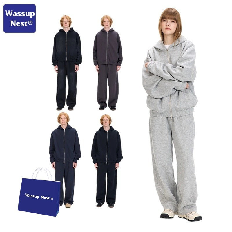 Cleanfit Scuba Knit Boxy Doublehead Zip Hoodie Set WN108UNFX908X909