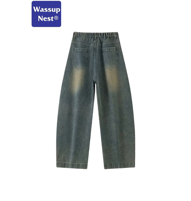 Retro Washed Old Craft Oversize Scimitar-silhouette Jeans WN225HOTRULES