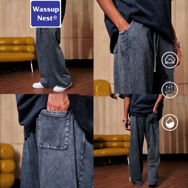 Vintage Washed Straight Denim Sweatpants WN206BE3278