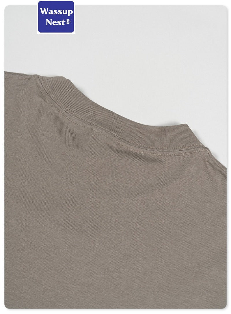 Ba Jia Loose-fitting Cool-feeling Fabric Solid Color Comfortable T-shirt WN004S1923