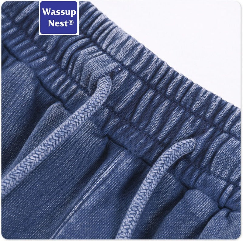 Loose Washed Straight Aged Fried Snowflake Heavyweight Sweatpants WN214WKL-09