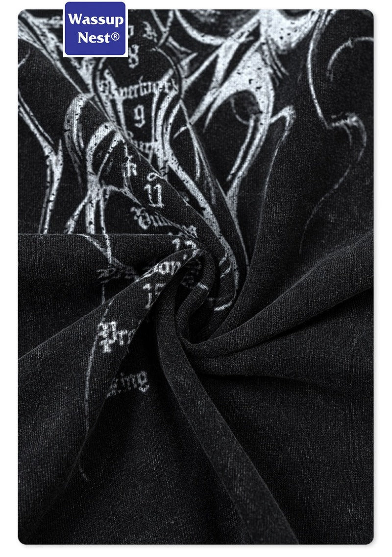 Loose Hand Painted Dirtyfit Graffiti Washed Long Sleeve T-shirt WN005BE5704