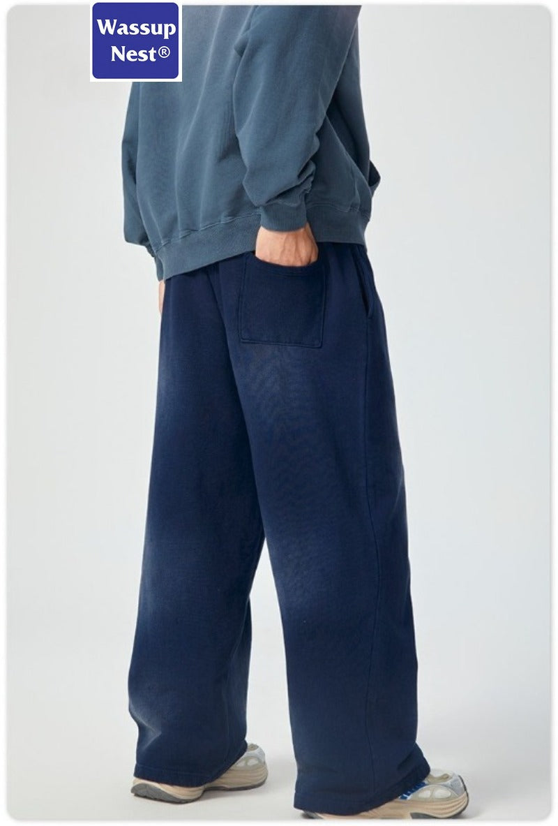 Straight Basic Washed Heavyweight Sprayed Sweatpants WN213WKL-10