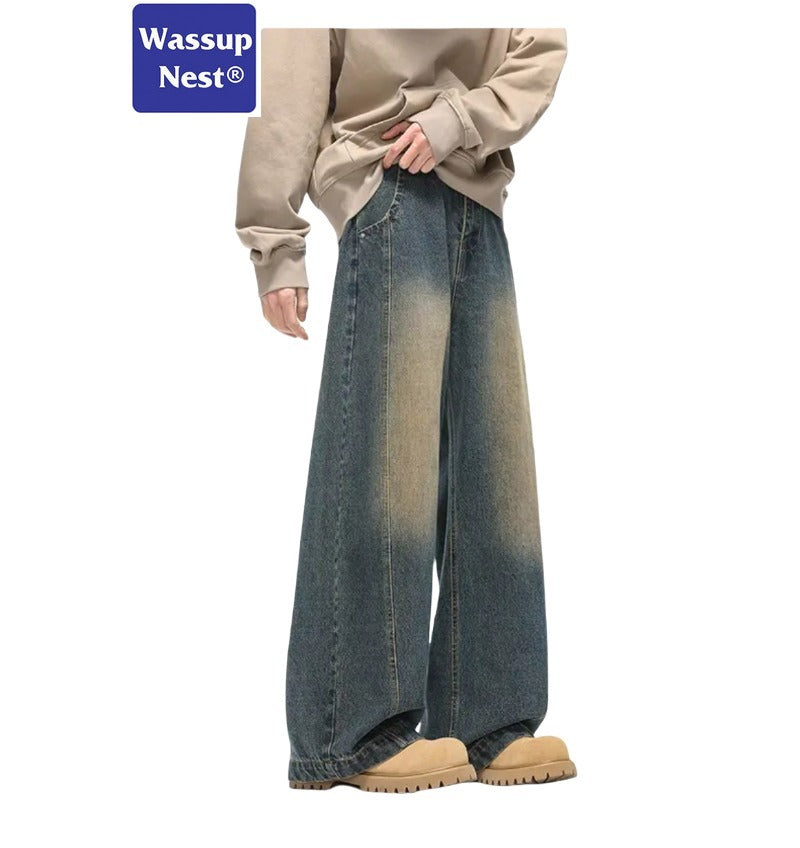 Retro Washed Old Craft Oversize Scimitar-silhouette Jeans WN225HOTRULES