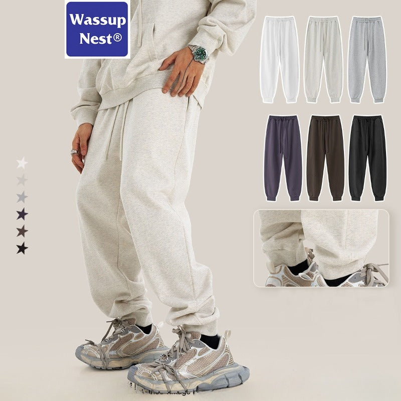 Scuba Knit Solid Color Drawstring Legs Sweatpants WN217BE24127