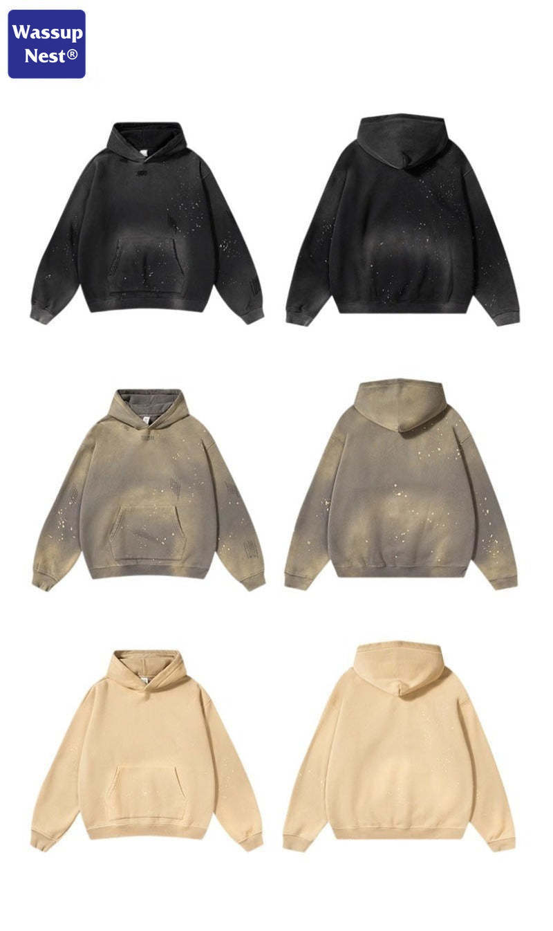 Washed splashed hoodies WN103BK23819