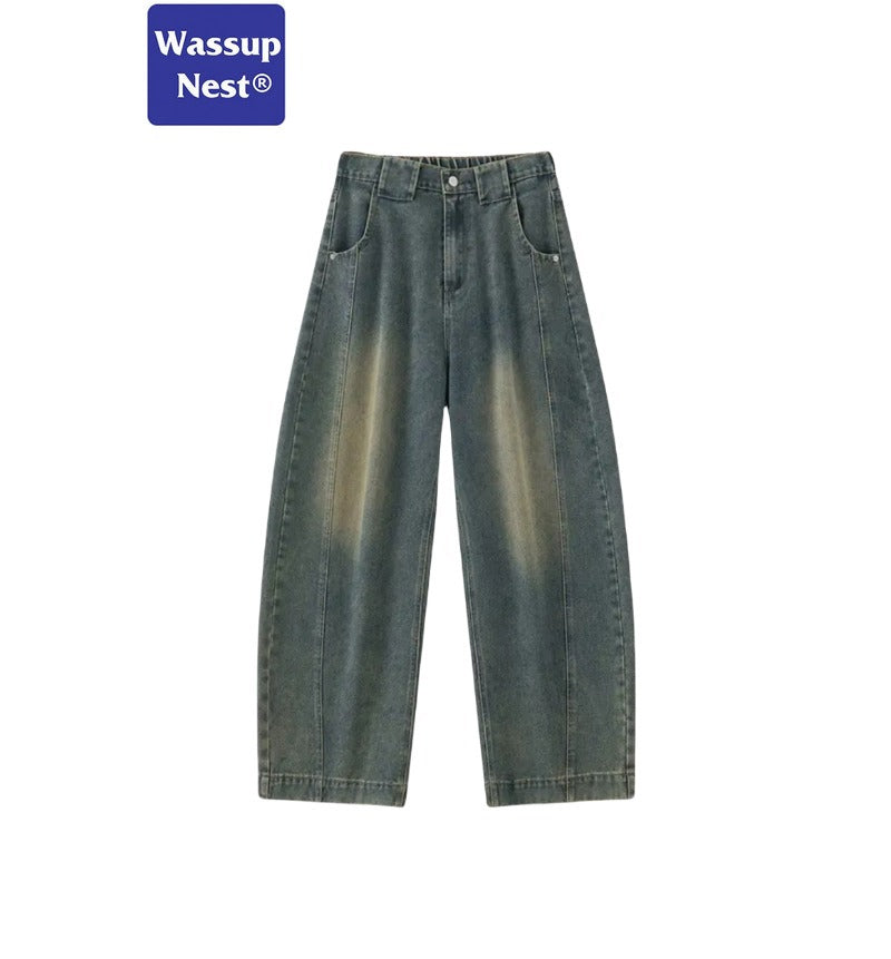 Retro Washed Old Craft Oversize Scimitar-silhouette Jeans WN225HOTRULES