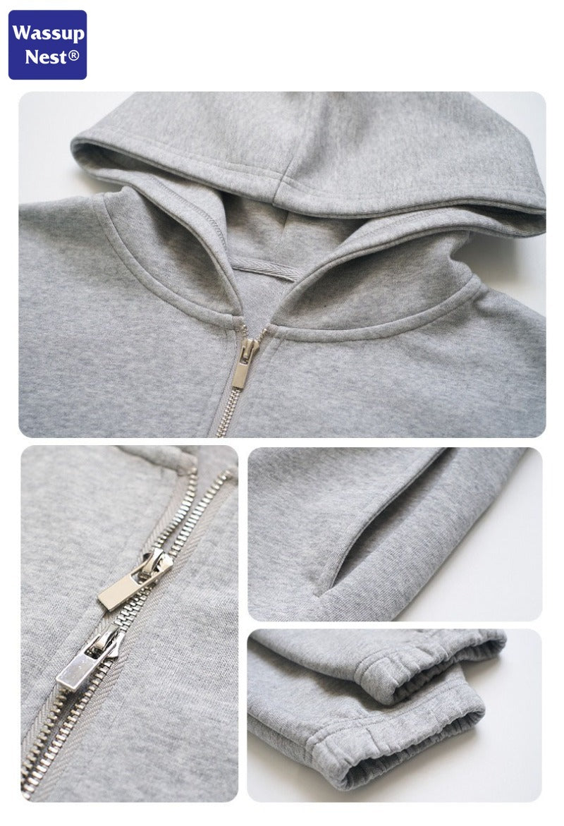 Cleanfit Scuba Knit Boxy Doublehead Zip Hoodie Set WN108UNFX908X909