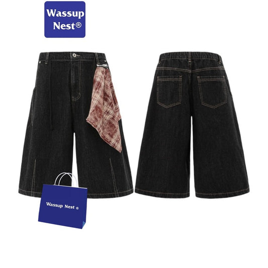 Cleanfit Baggy Retro Scimitar-silhouette Wide-legged, Loose-fitting  Short Jeans WN226N8522