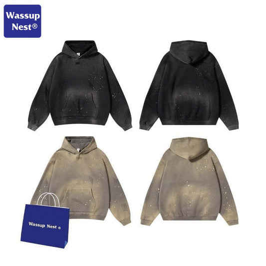 Washed splashed hoodies WN103BK23819