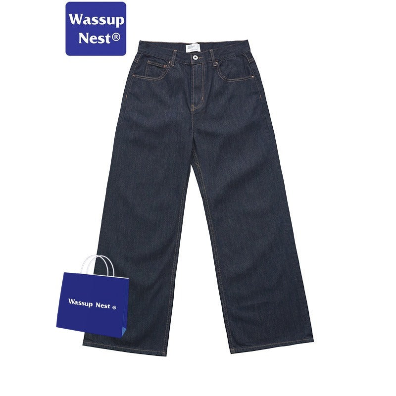 13OZ Navy Original Cow Loose Straight Cleanfit Jeans WN221UNFKZ9689