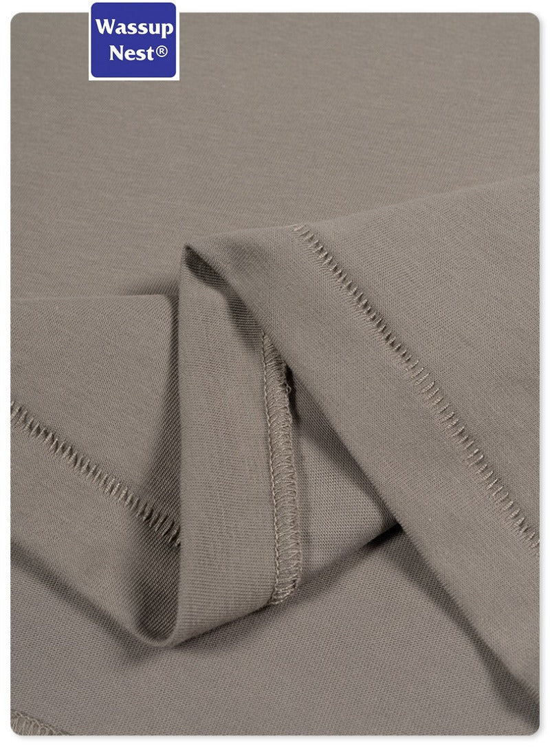 Ba Jia Loose-fitting Cool-feeling Fabric Solid Color Comfortable T-shirt WN004S1923