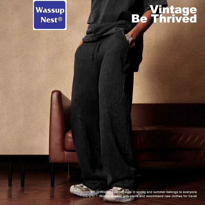 Vintage Washed Straight Denim Sweatpants WN206BE3278