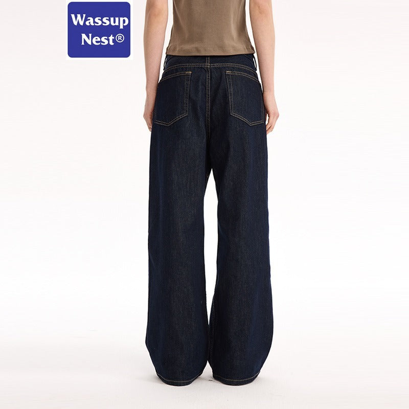 13OZ Navy Original Cow Loose Straight Cleanfit Jeans WN221UNFKZ9689