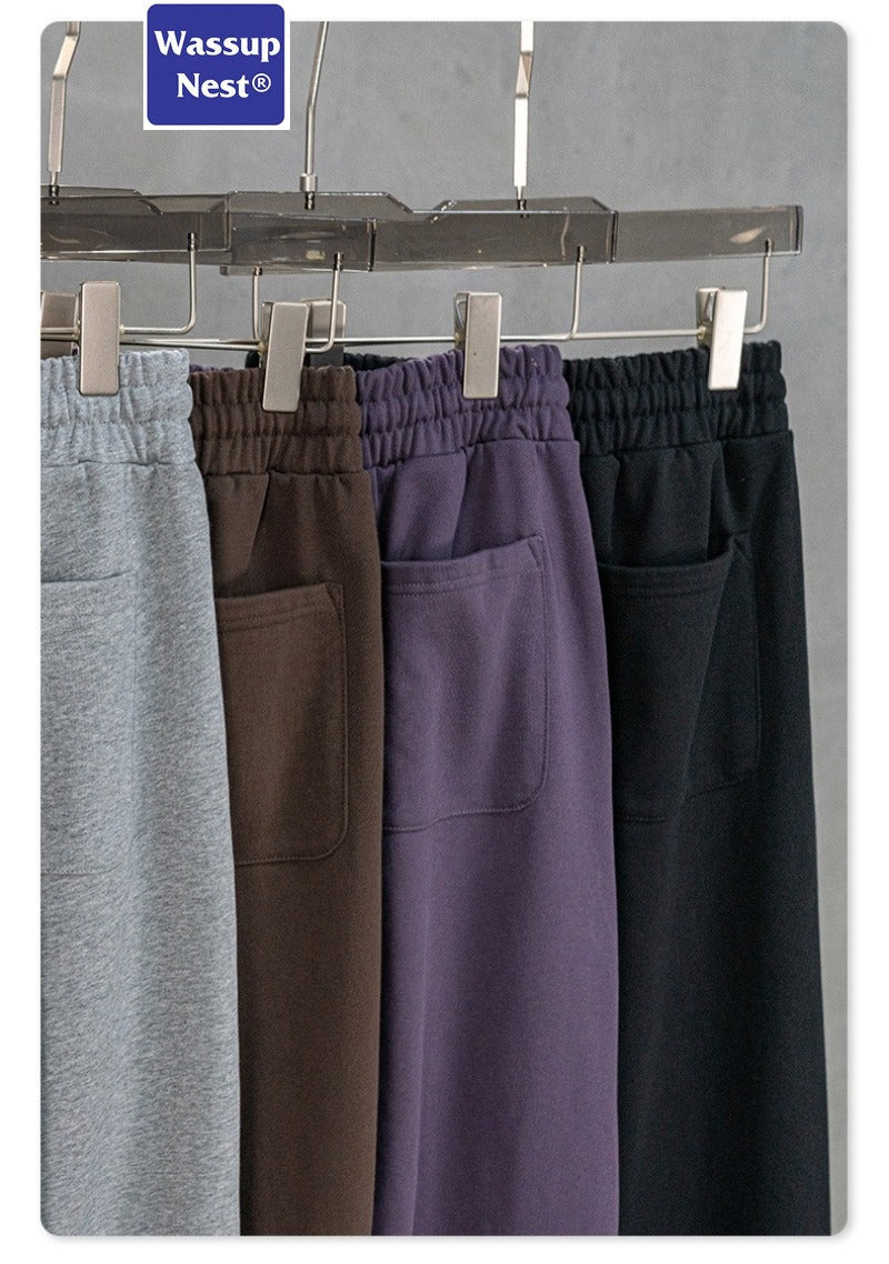Scuba Knit Solid Color Drawstring Legs Sweatpants WN217BE24127