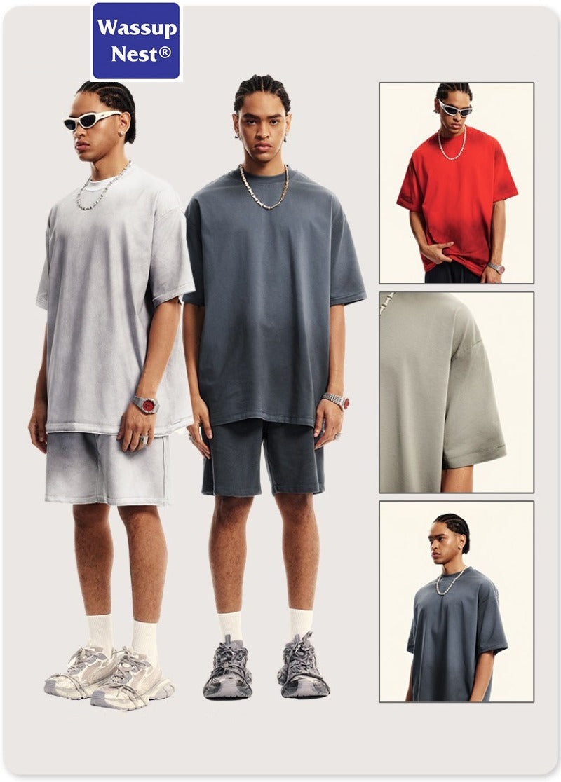 Basic Grunge Washed Old Craft and Dirty T-shirt WN003BES2019