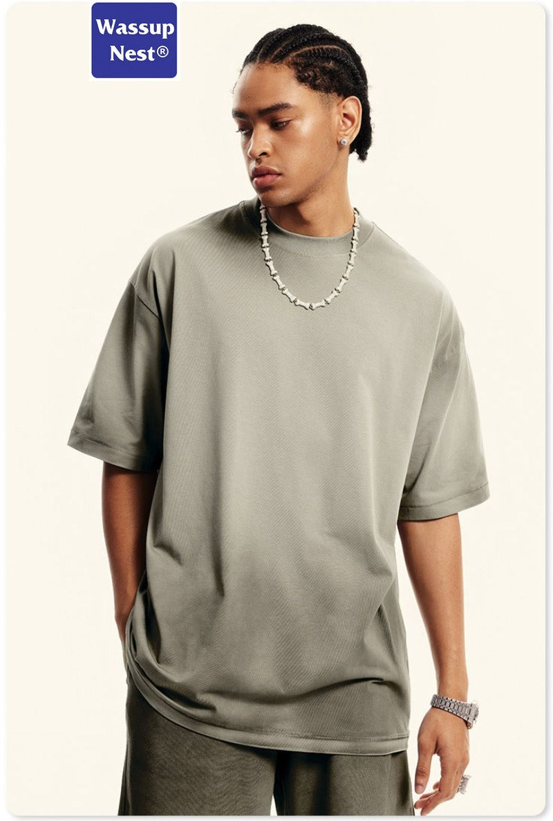 Basic Grunge Washed Old Craft and Dirty T-shirt WN003BES2019
